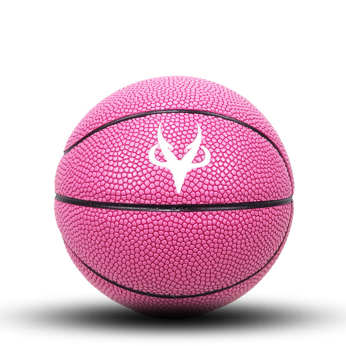 Pink ball custom logo  size7 basketball outdoor and indoor game ball