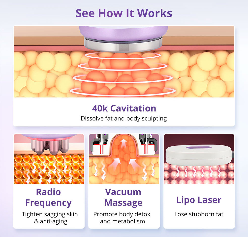 Aristorm 40k Weight Loss RF Vacuum RadioFrequency Face and Body 40k Cavitation System 9 in 1 Skin Tightening Machine