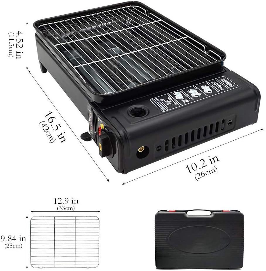 Multi Function Smokeless Gas Cooker Burner Outdoor Portable Gas Grill BBQ Stove For Camping