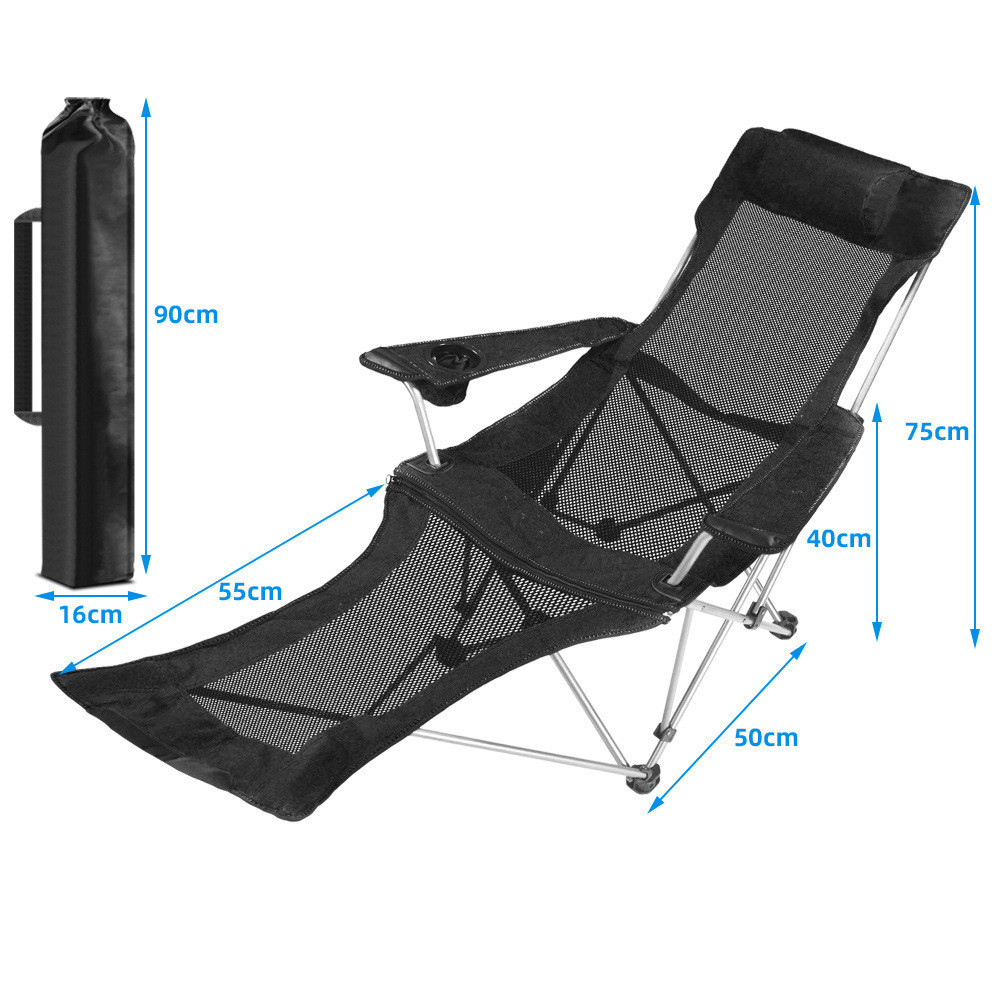 Factory Outlet Portable Fishing Camping Chair Cup Holder LightWeight Beach Folding Lounge Chair