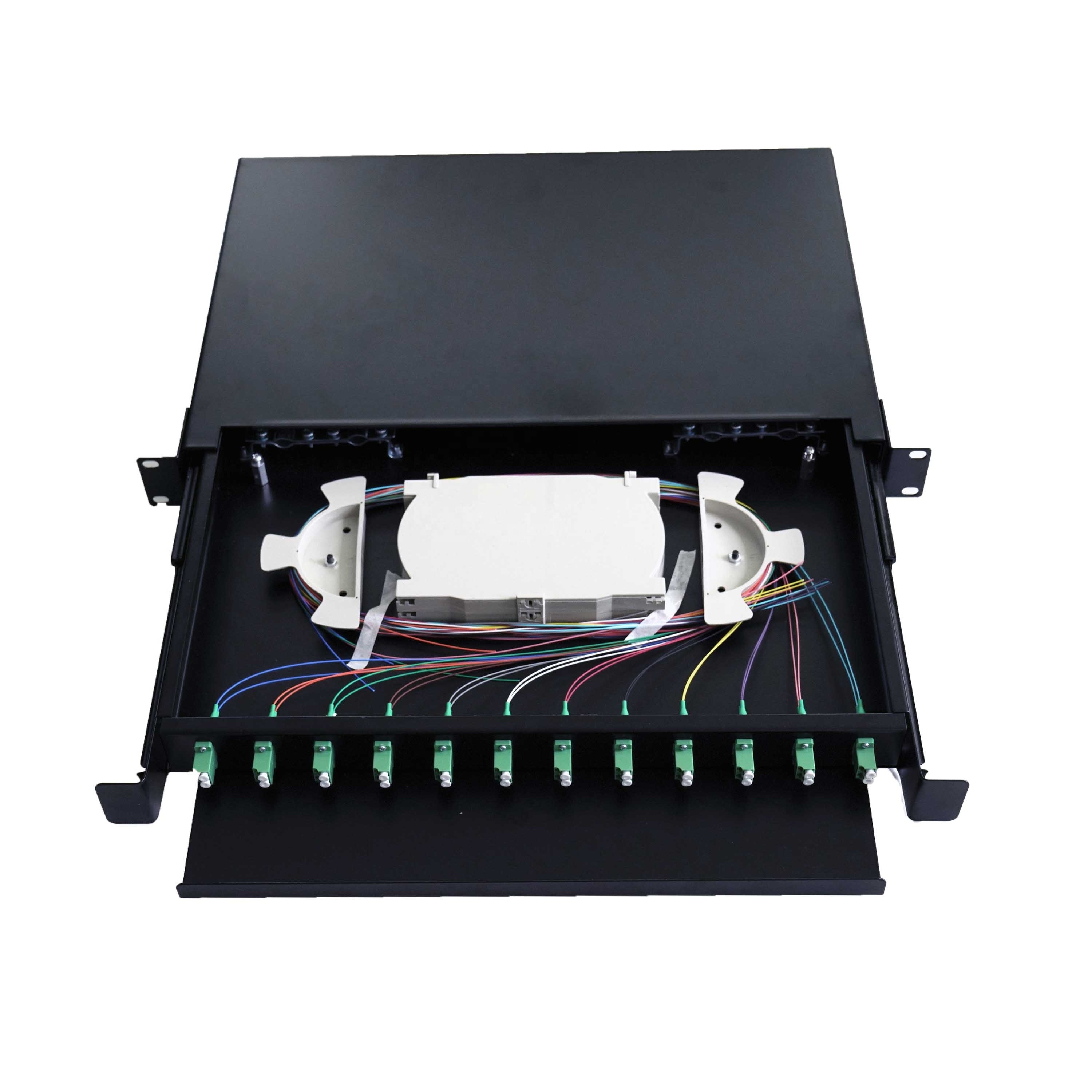 ftth outdoor ODF equipment rack wall mount ABS plastic or steel Fiber Optic Splice Tray Patch Panel 12port 24port 48port 96port