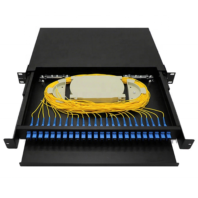 ftth outdoor ODF equipment rack wall mount ABS plastic or steel Fiber Optic Splice Tray Patch Panel 12port 24port 48port 96port