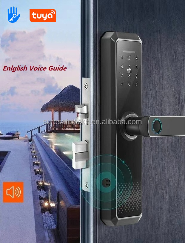 2021 new mobile APP TTLOCK remote control door lock WiFi smart fingerprint door handle