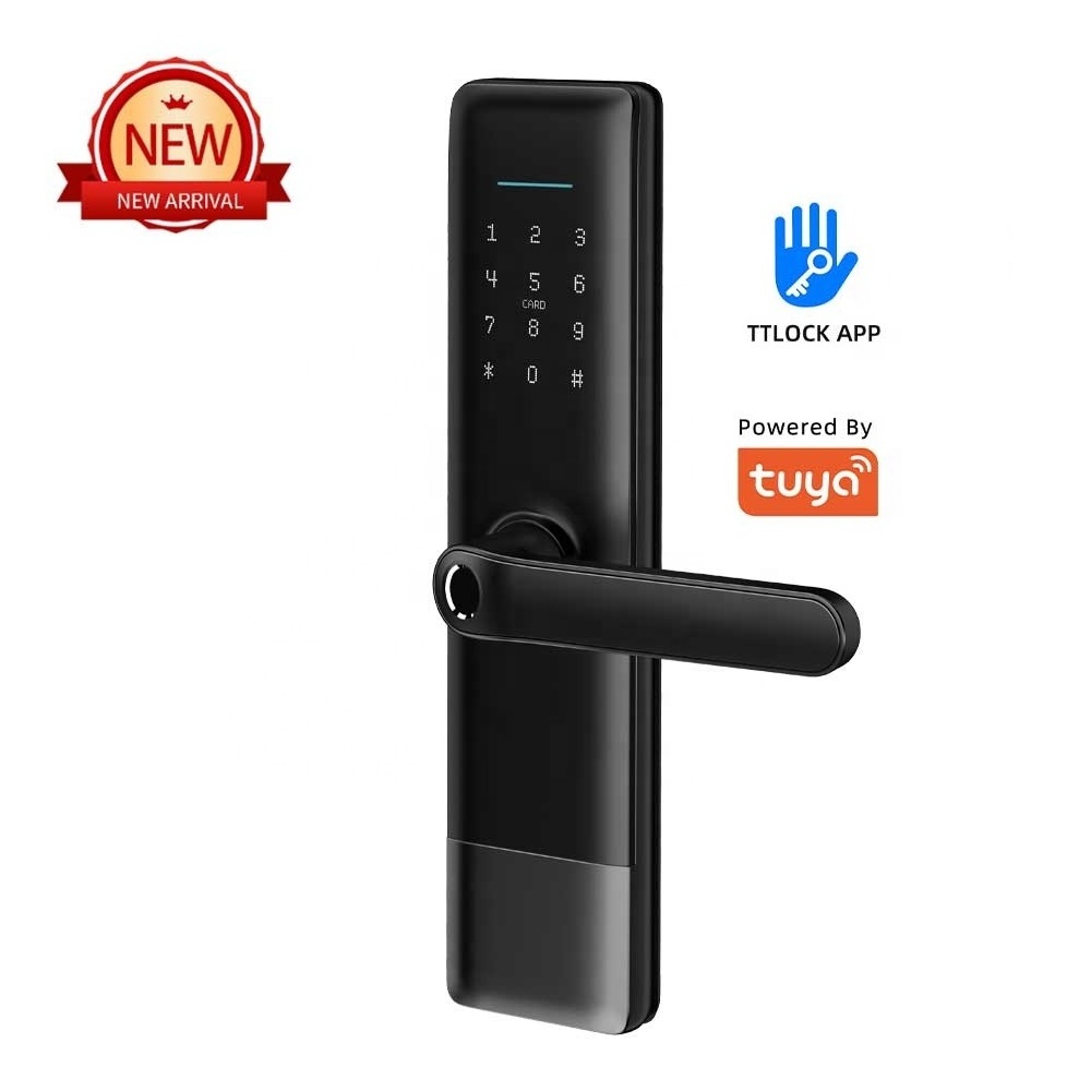 Fashion TT lock/Tuya WiFi BLE Mortise Lock touch Keypad Bio-metric Fingerprint Smart Handle password Door Lock