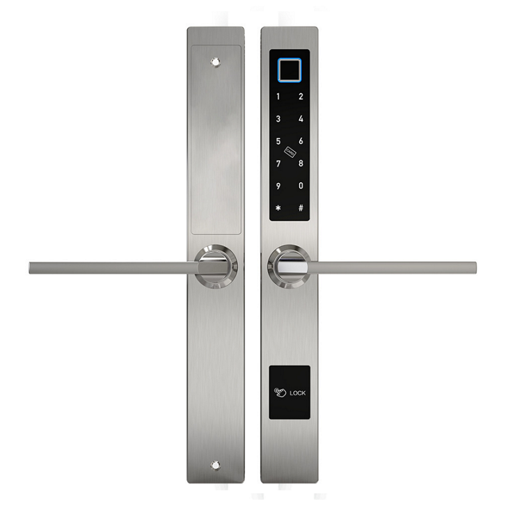 Ultra thin 40mm narrow panel European standard sliding glass door touch password TUYA app fingerprint door lock