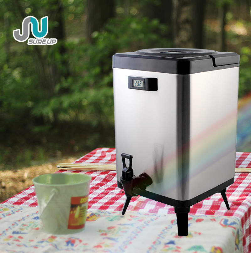 Portable Insulation Stainless Steel Water Jar Coffee Dispenser With Tap Thermos Food Container Milk Tea Bucket For Picnic