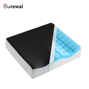 SUREWAL Extra Thick Seat Cushion Dual Layer Memory Foam Chair Seat Cushions for Office Chair Butt Pain Sciatica Coccyx Relief