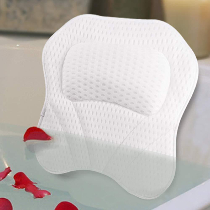 4D Mesh Bathtub Pillow Back Neck Support Pillow Spa Cushion for Tub, Relaxing Headrest Bath Pillow