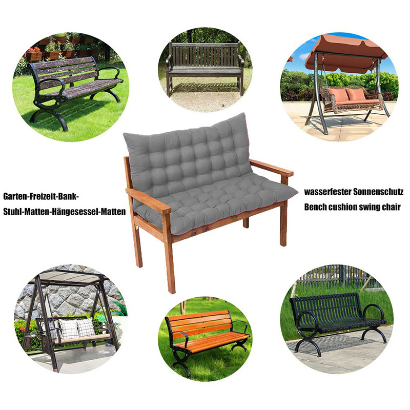 SUREWAL Swing Chair Pads for Garden Patio Swing Replacement Cushions with Backrest Waterproof Bench Cushion for Outdoor