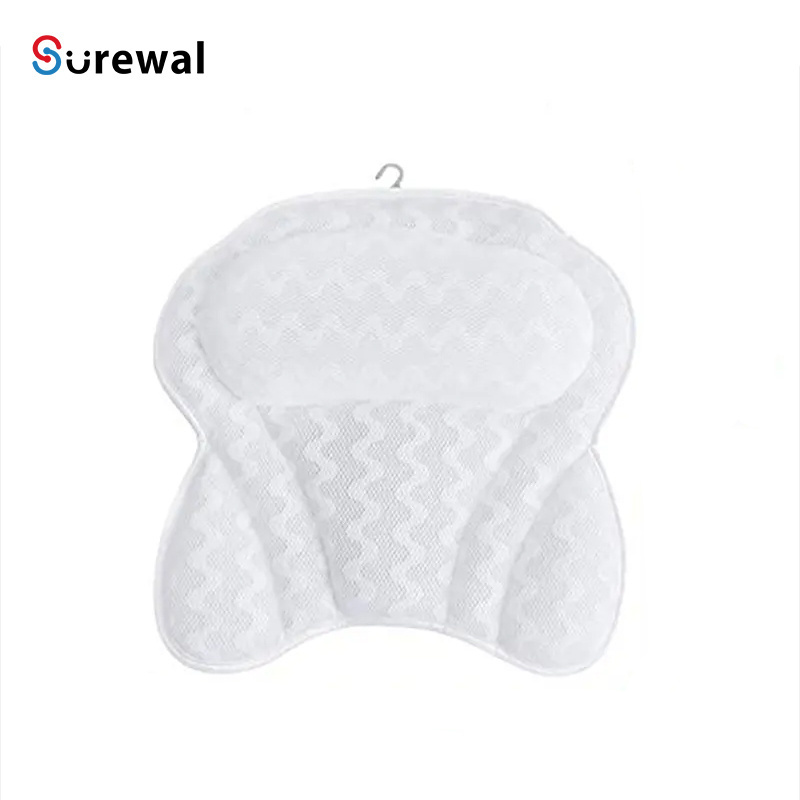 4D Mesh Bathtub Pillow Back Neck Support Pillow Spa Cushion for Tub, Relaxing Headrest Bath Pillow