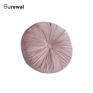 SUREWAL round Pillow Back Support Cushion for Couch Velvet Decorative Small Throw Pillow Solid Color for Living Room Bed Floor