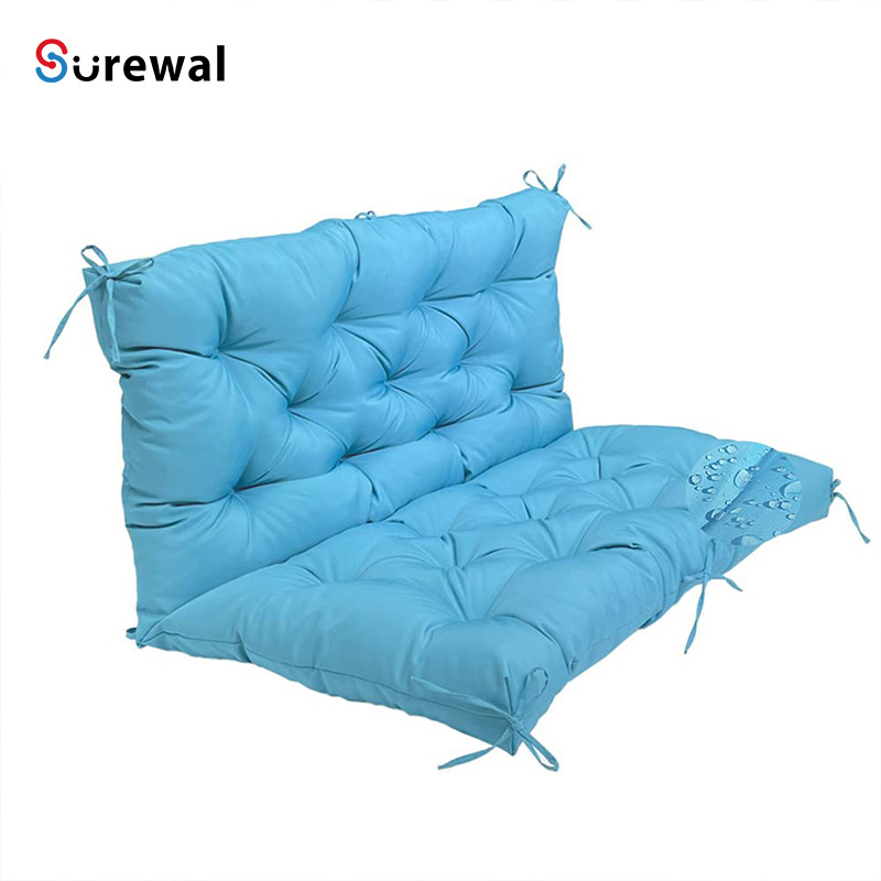 SUREWAL Swing Chair Pads for Garden Patio Swing Replacement Cushions with Backrest Waterproof Bench Cushion for Outdoor