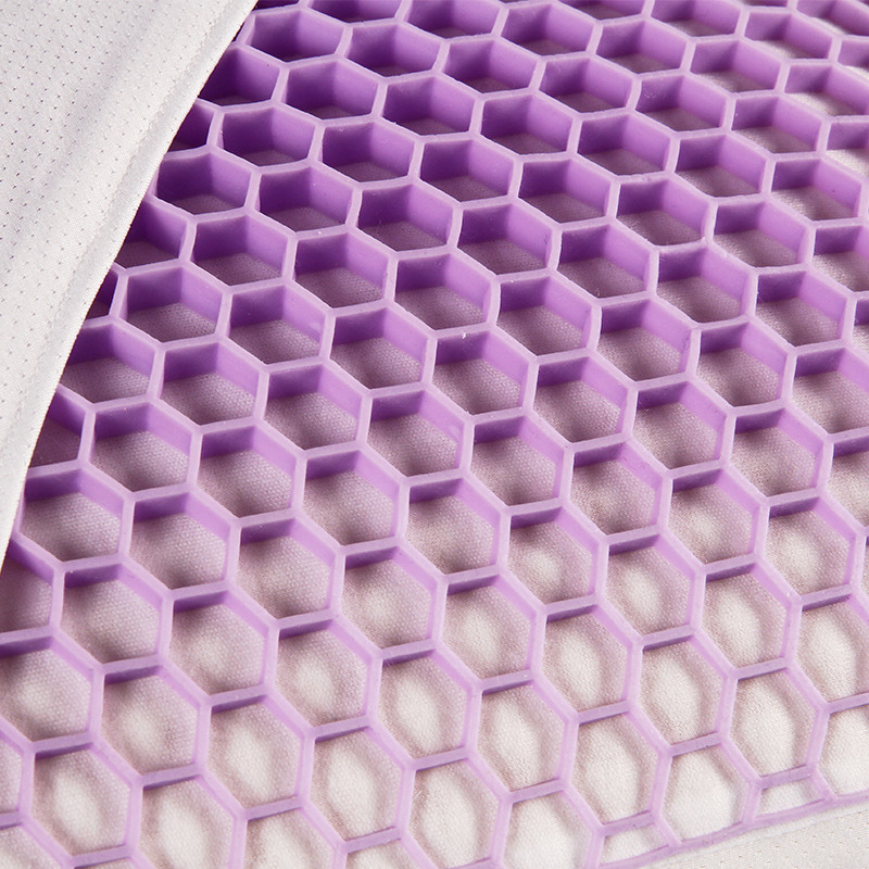 SUREWALHOME TPE High Elastic Air Pillow Hollow Purple Honeycomb Mesh Gel Pillow Washable Cooling Pillow for Neck Pain Relief