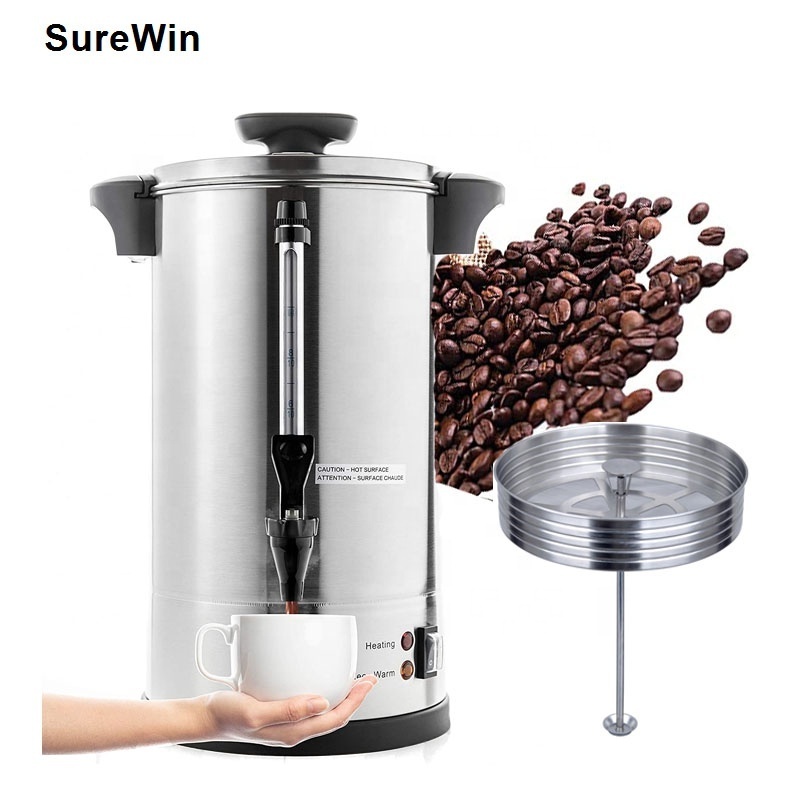 Commercial Customer Stainless Steel coffee percolator electric 220v Coffee catering Urn coffee maker for sale