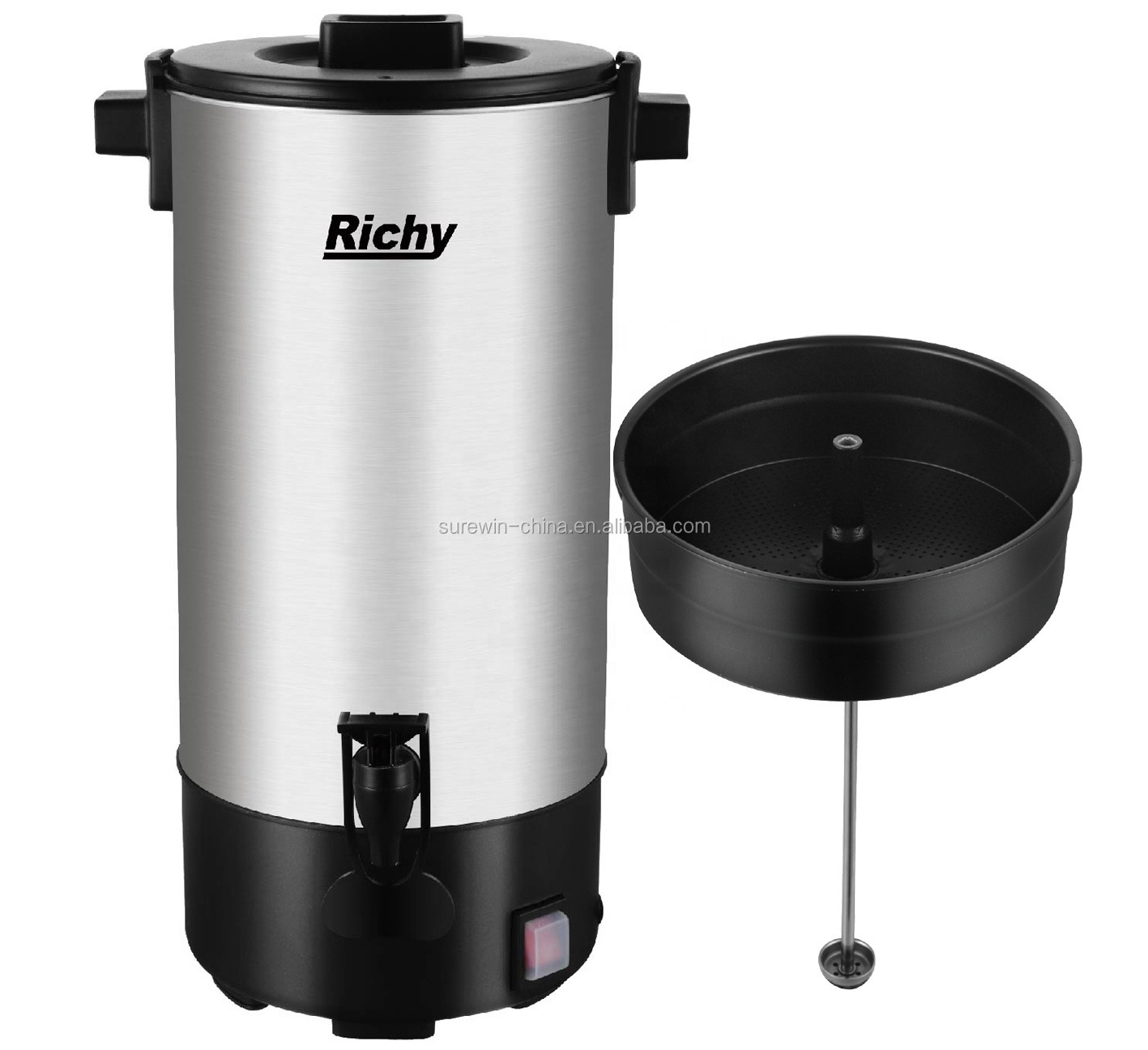 Richy Wholesale economical stainless steel catering urn coffee maker coffee urn high quality water boiler for hotel