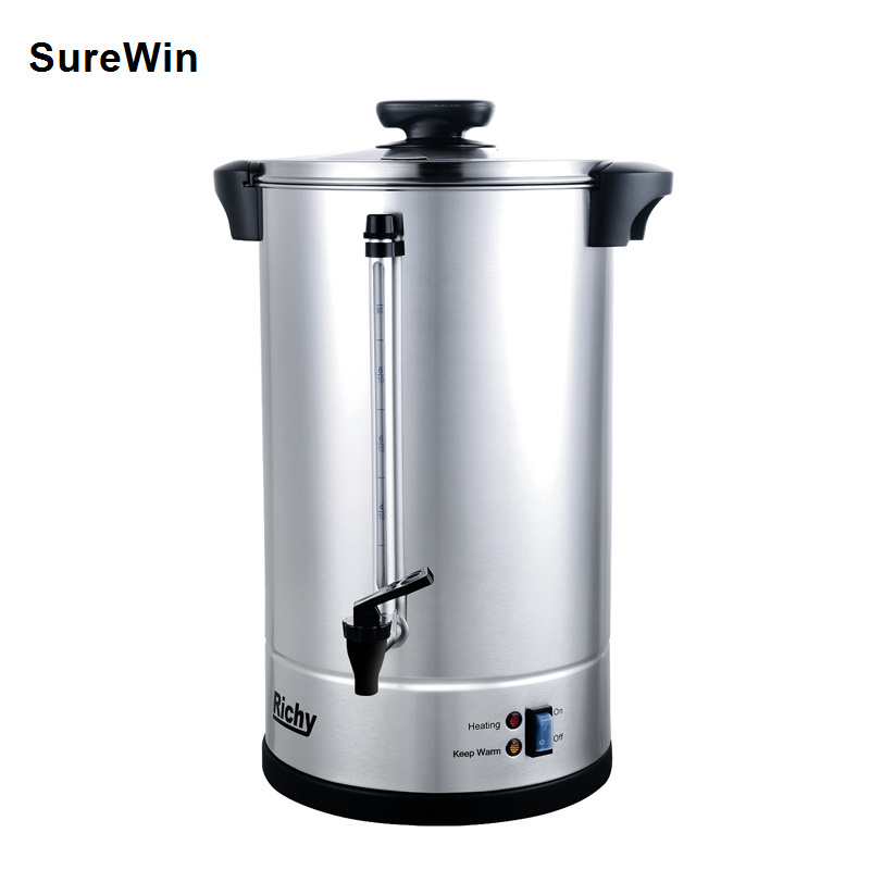 Commercial Grade Stainless Steel Percolate Coffee Maker Hot Water Urn 40-Cup Capacity for Catering