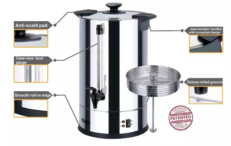 8L home use coffee dispenser drinking hot commercial coffee urn stainless steel water urn for sale