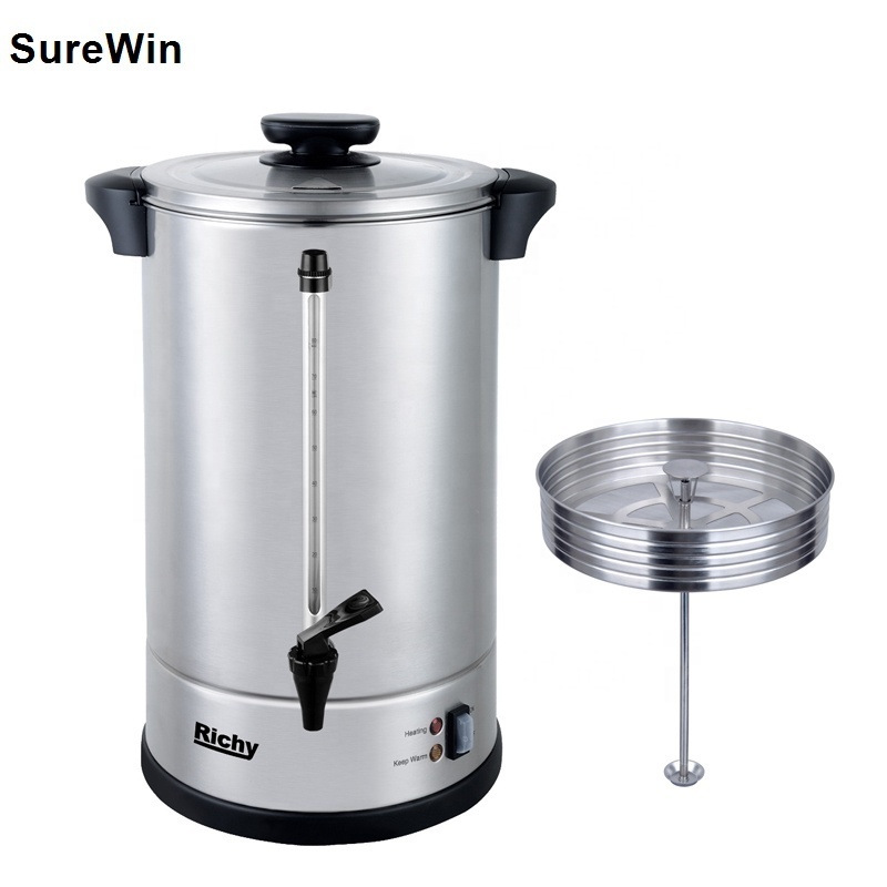 50-100 cup ETL double wall electric coffee maker commercial stainless steel coffee catering urn for hotel wedding party