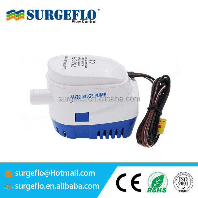 SURGEFLO 750GPH 12V dc electric automatic marine impeller bilge pump for boat plumbing submersible