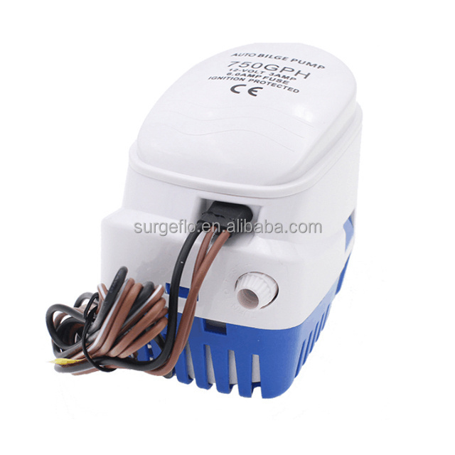 SURGEFLO 750GPH 12V dc electric automatic marine impeller bilge pump for boat plumbing submersible