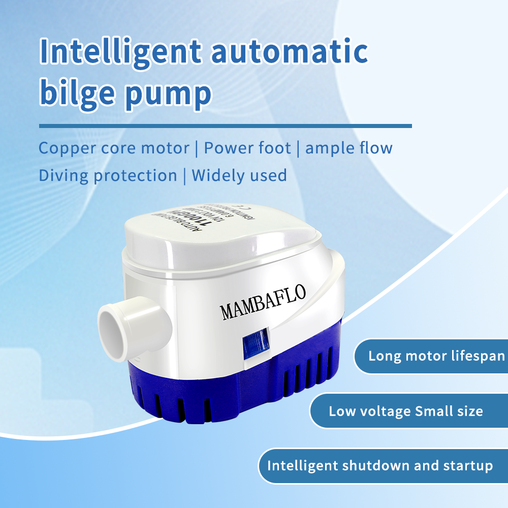 MAMBAFLO 1200GPH 12V/24V dc electric automatic marine impeller bilge pump for boat plumbing submersible high flow rate yacht