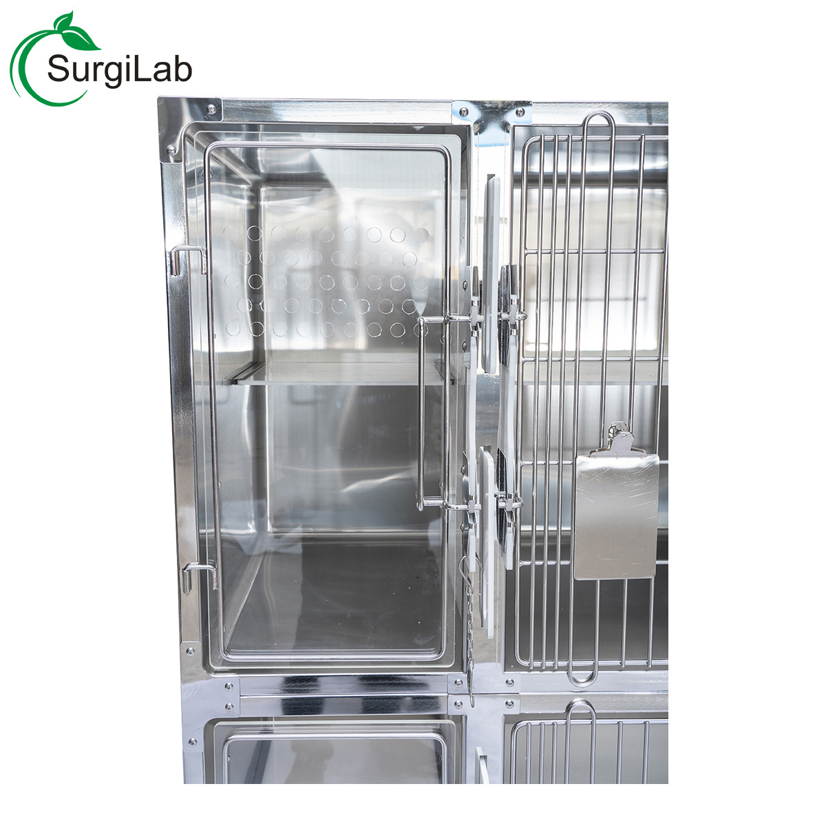 Veterinary Equipment Dog Kennel 304 Stainless Steel Three Layers Cat Carrier Cage For Animals