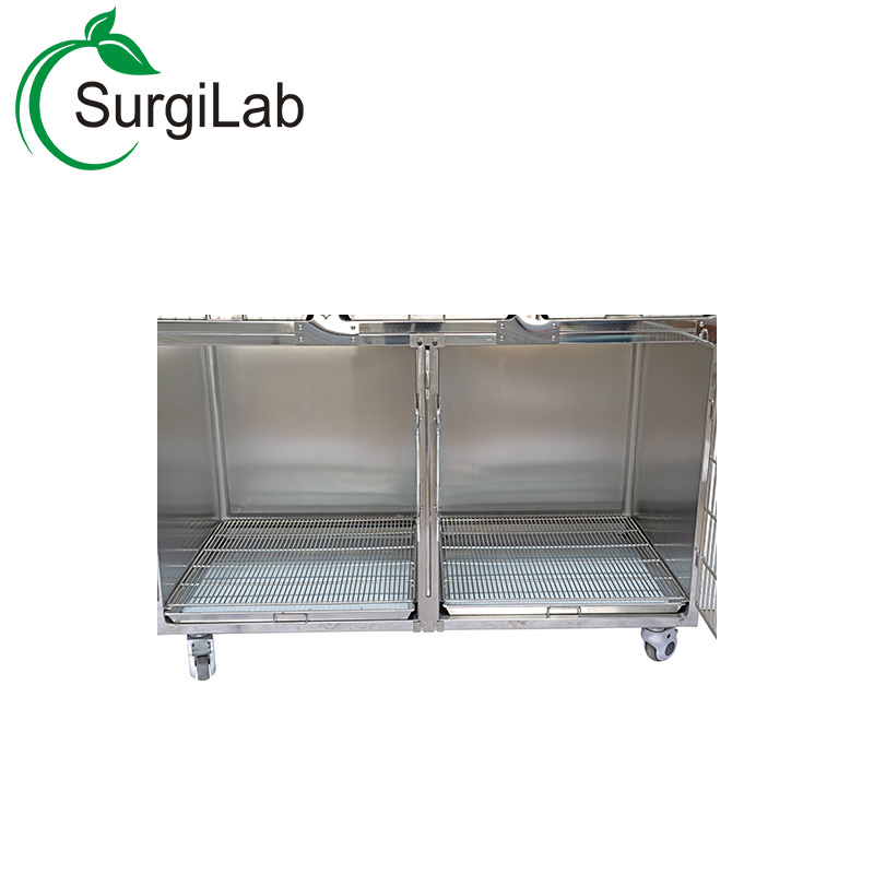 stackable Stainless Steel Movable Animal Dog Veterinary Cage Wholesale Foldable Pet Display Cage For Villa