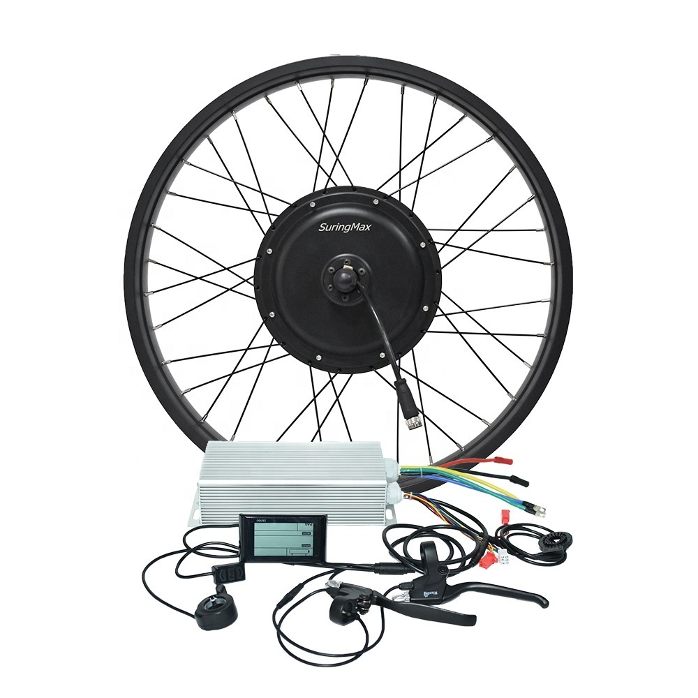 26 inch e bicycle 3000w ebike hub motor 26x4  fat tire rear wheel electric bike conversion kit with sw900