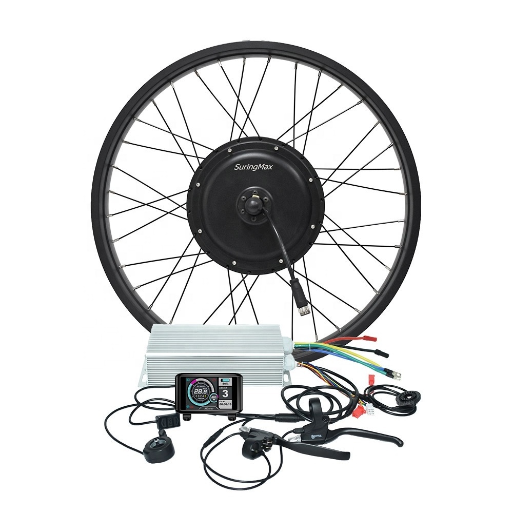 26 inch e bicycle 3000w ebike hub motor 26x4  fat tire rear wheel electric bike conversion kit with sw900