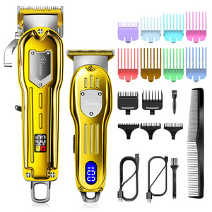 Hatteker Gold Hair Clipper Shaver Convenient Electric Hair Clipper Men's Cordless Professional Hair Clipper USB Charging