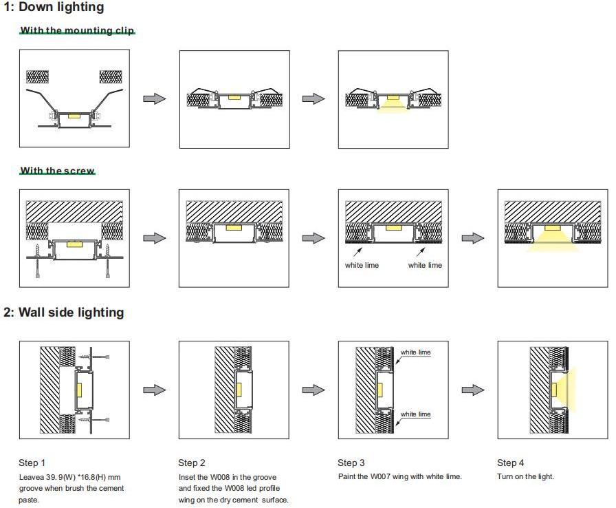 2M X Shape Gypsum Perfil De Aluminio Para Luz Led Drywall Trimless Led Profile 2.5M Perfil Aluminio De Led Empotrado