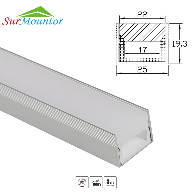 Waterproof IP67 Anodized Aluminium Channel Low Profile LED Can Light Strip with Square PVC Profile Cover