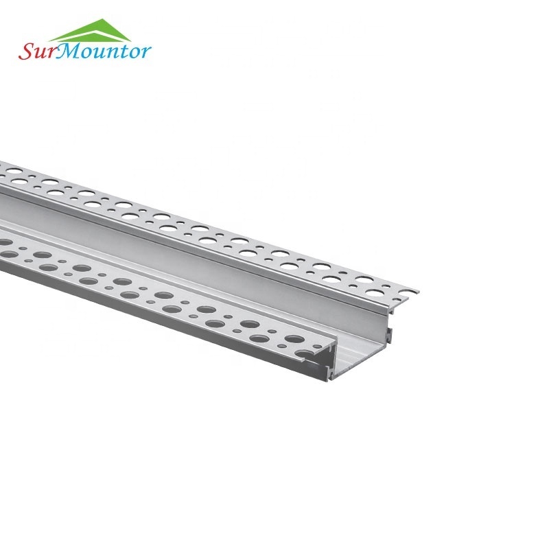 2M X Shape Gypsum Perfil De Aluminio Para Luz Led Drywall Trimless Led Profile 2.5M Perfil Aluminio De Led Empotrado