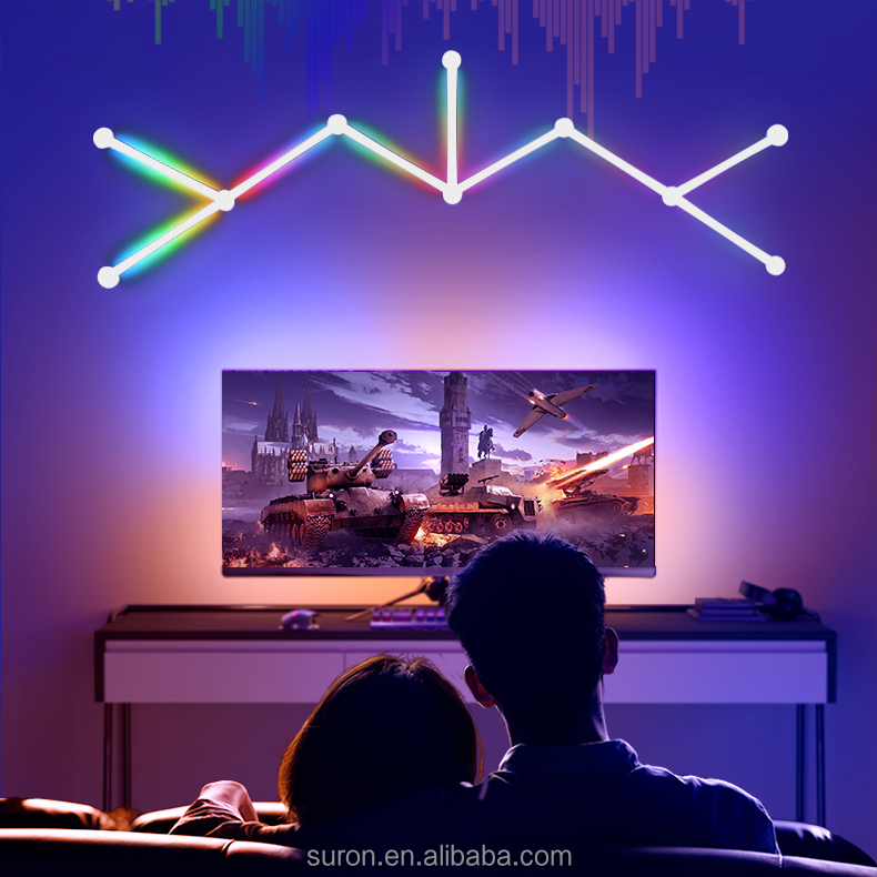 Factory Hotsale DIY Led Rgb Strip Light Alexa Smart Glide Wall Lights