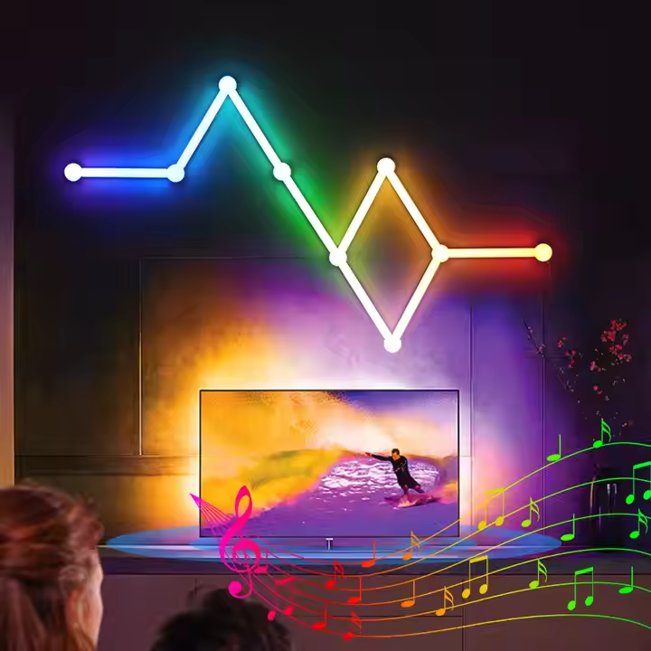 2024 Top Sell Smart Triangle Led Light Panels Backlit Led Light Bars For Gaming Room Wall