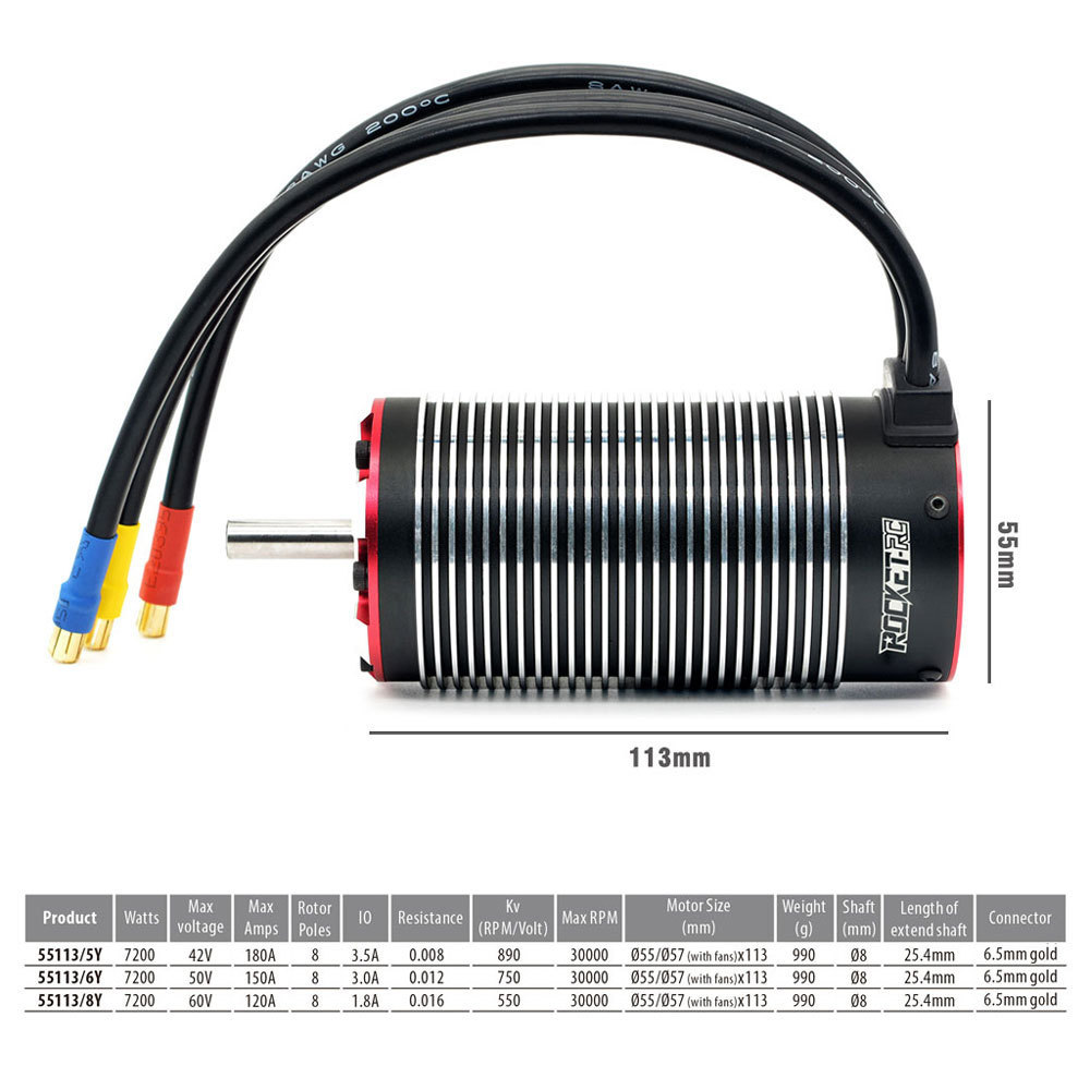 2022 surpasshobby Rocket-rc Big  Motor 5593 & 55113  sensorless motor   for 1/5 1/6 1/7 RC Car radio control toys