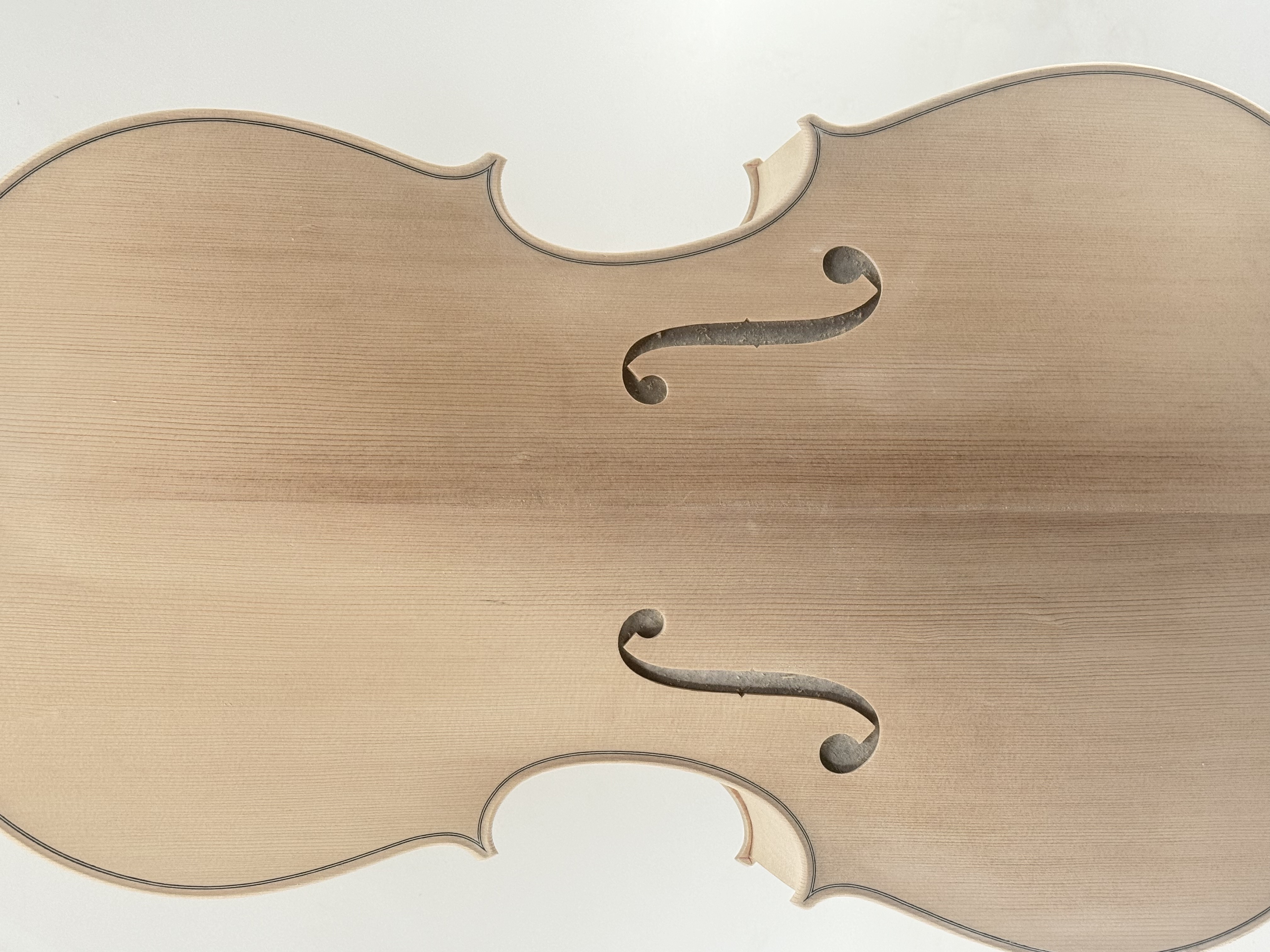 solid spruce and maple unvarnished cello 1/8-4/4 Cello flamed grain 4/4  handmade white Cello