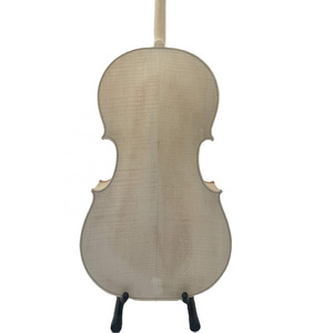 solid spruce and maple unvarnished cello 1/8-4/4 Cello flamed grain 4/4  handmade white Cello