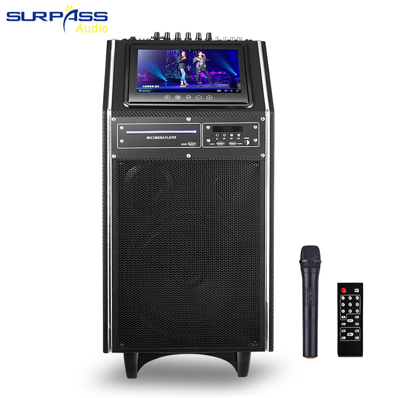 TV10A 9 Inch HD Screen Display 300W Strong Bass Blue-tooth Active Party Speaker Karaoke Portable Outdoor Trolley Speaker