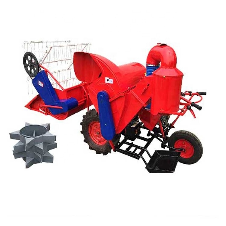 Crawler Type Mini Wheat Harvester Combine Machine Wheat Barley Oats Rice Mini Rice Combine Harvester Green 1200 Working Width