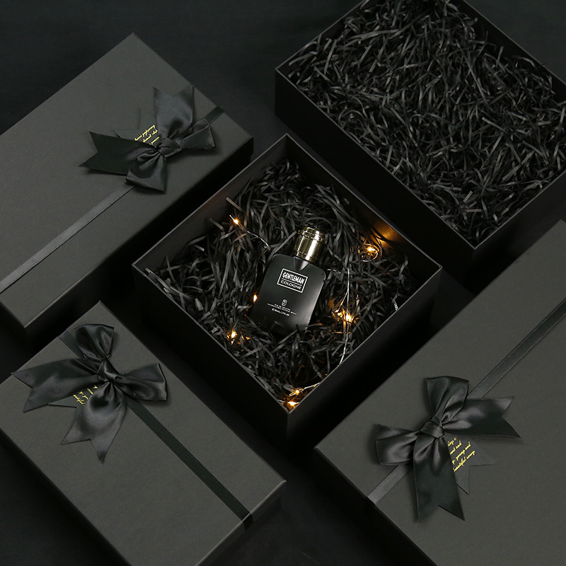 Wholesale New Design Luxury Large Black Gift Box With Lid Black Gift Paper Box