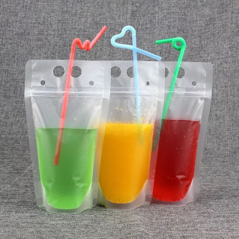 Custom plastic zip lock drinks transparent beverage bag