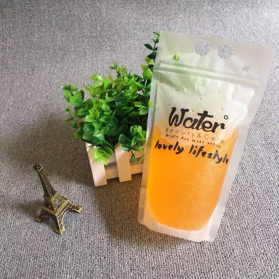 Custom plastic zip lock drinks transparent beverage bag