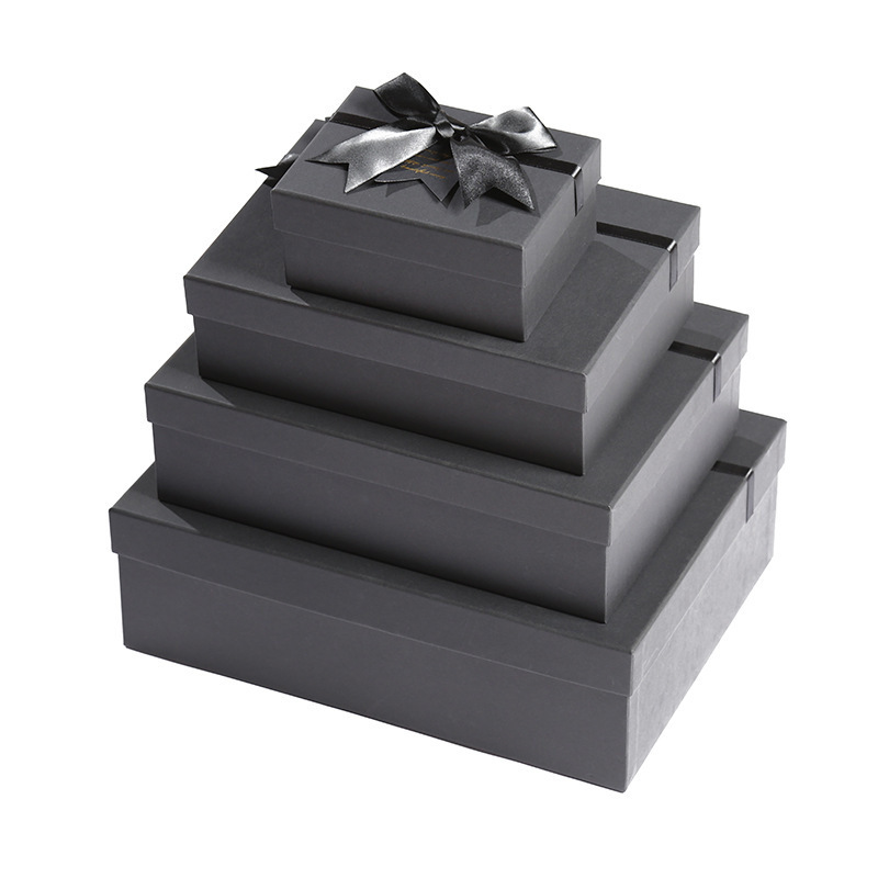 Wholesale New Design Luxury Large Black Gift Box With Lid Black Gift Paper Box