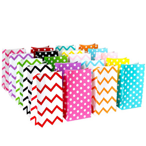 In Stock Polka Dot Paper Bags Candy Packing Bags Paper Biscuit Goodie Bags for Party Favors Supplies