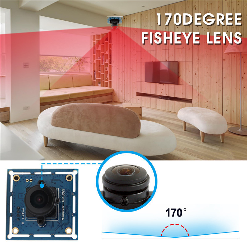 ELP CAM OEM Free driver Wide angle cmos camera module USB mini Camera for Eye tracking system ELP-USB100W03M-L170