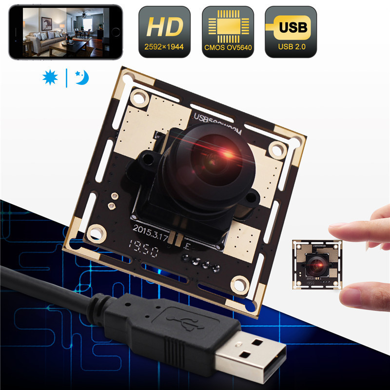 ELP camera 5 megapixel  L170 wide angle  fisheye usb camera  OV5640 free driver USB camera module for Raspberry PI