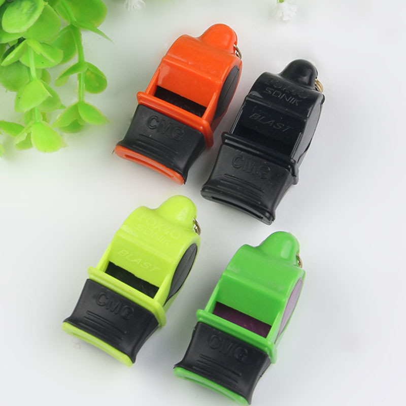 Wholesale Professional Cheap Customized Promotional Sport Referee Plastic Referee Whistle With Lanyard