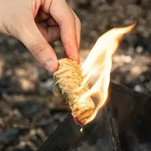 6PCS/BAG Wool Charcoal Eco Firelighters Covers Fire Lighter Lights For Camping Quick Burning Wooden Natural Wood Color Wood Bbq