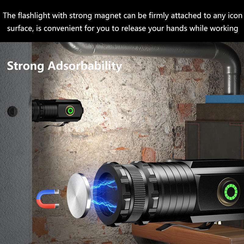 Mini Led Rechargeable Flashlight Portable Glare Pocket Lamp With Clip Magnetic High Brightness Torch Light